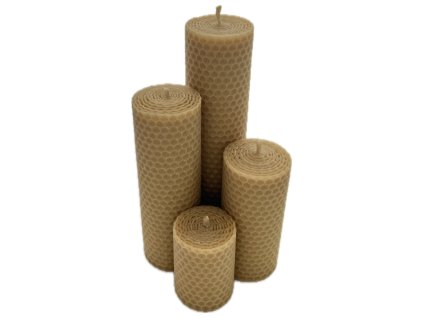 vonia Adventné sviečky z včelieho vosku žltá 18,14,10,6 x 4,5 cm